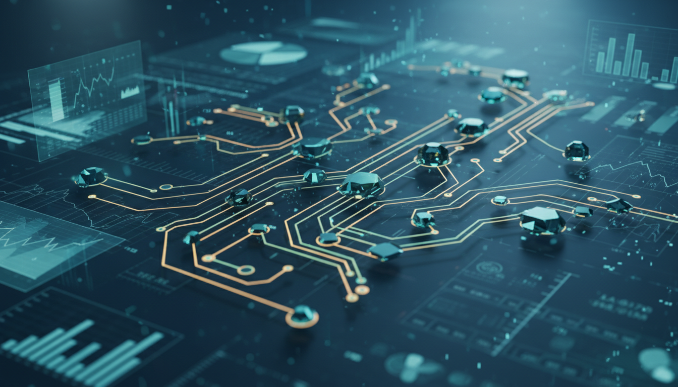 Strategic roadmap visualization with interconnected nodes and pathways