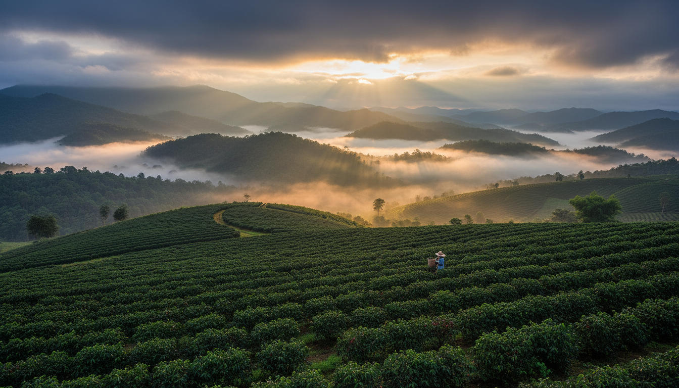 Coffee plantation in Loei highlands, Thailand