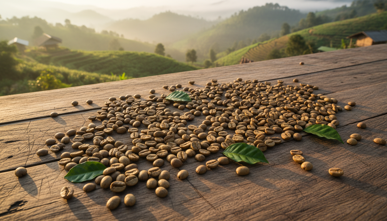 Organic coffee beans from Loei highlands