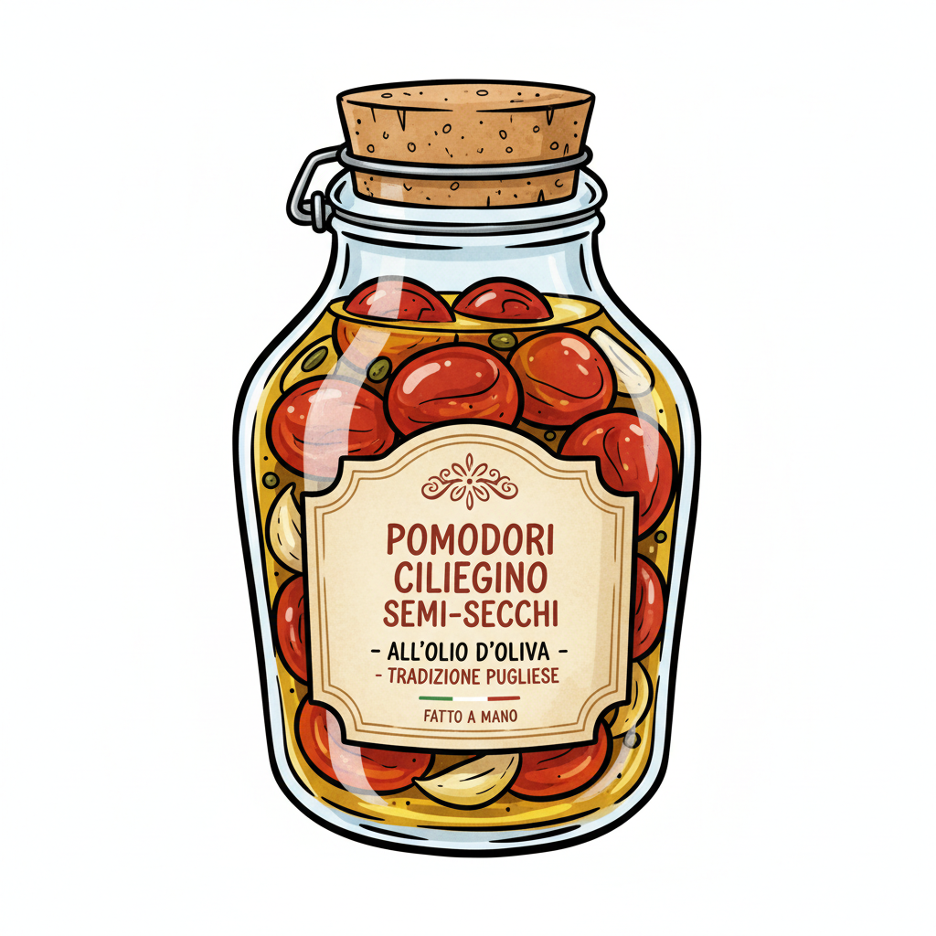 Italian semi-dry cherry tomatoes jar