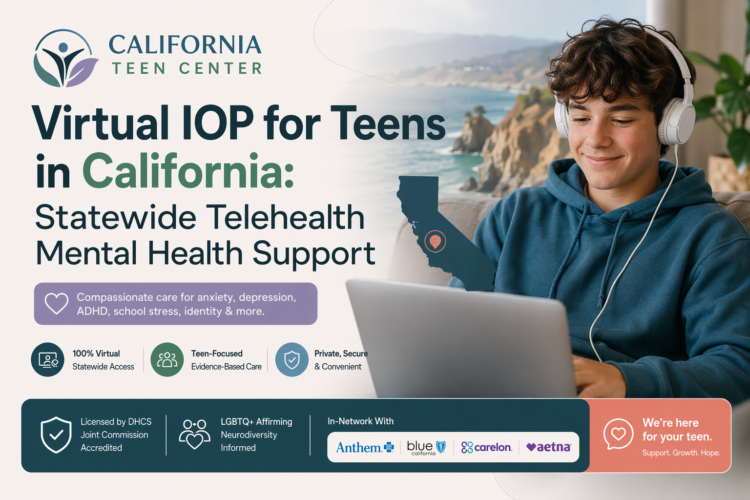 Virtual IOP for Teens in California: Statewide Telehealth Mental Health Support