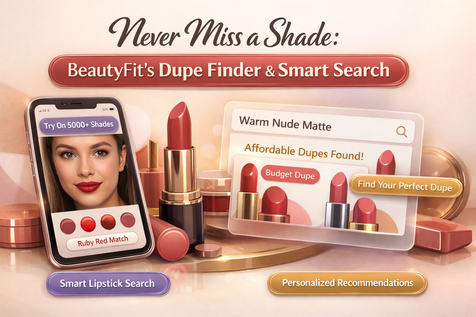 Never Miss a Shade: BeautyFit's Dupe Finder & Smart Search