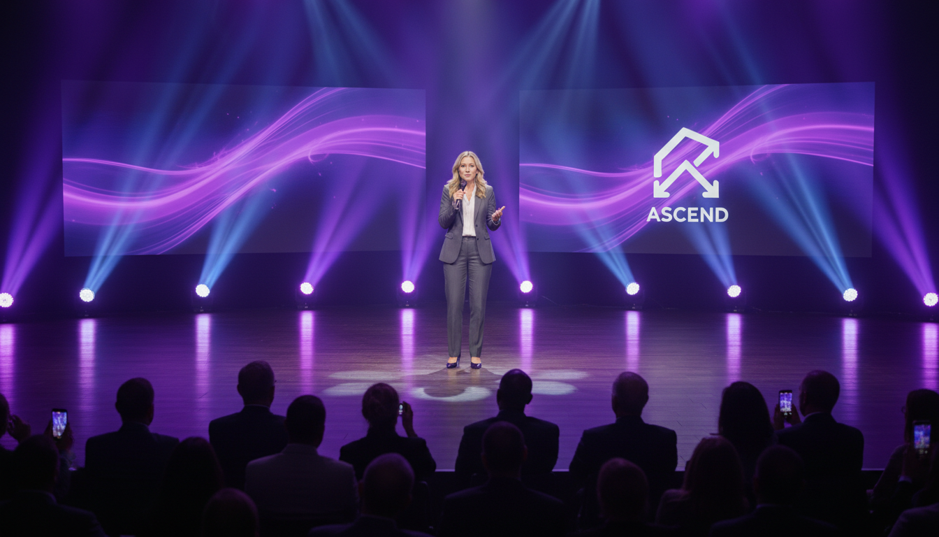 Expositora en escenario