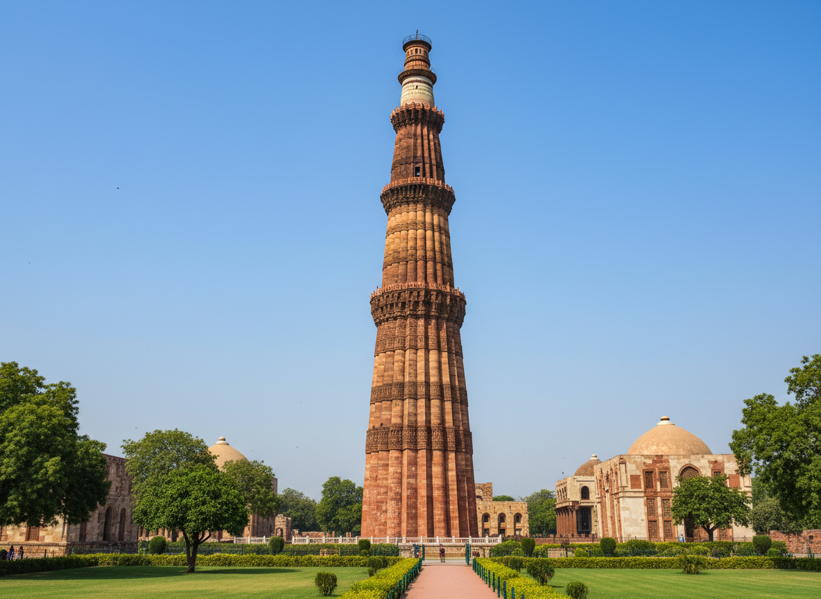 Qutub Minar - Tallest brick minaret in the world, Delhi