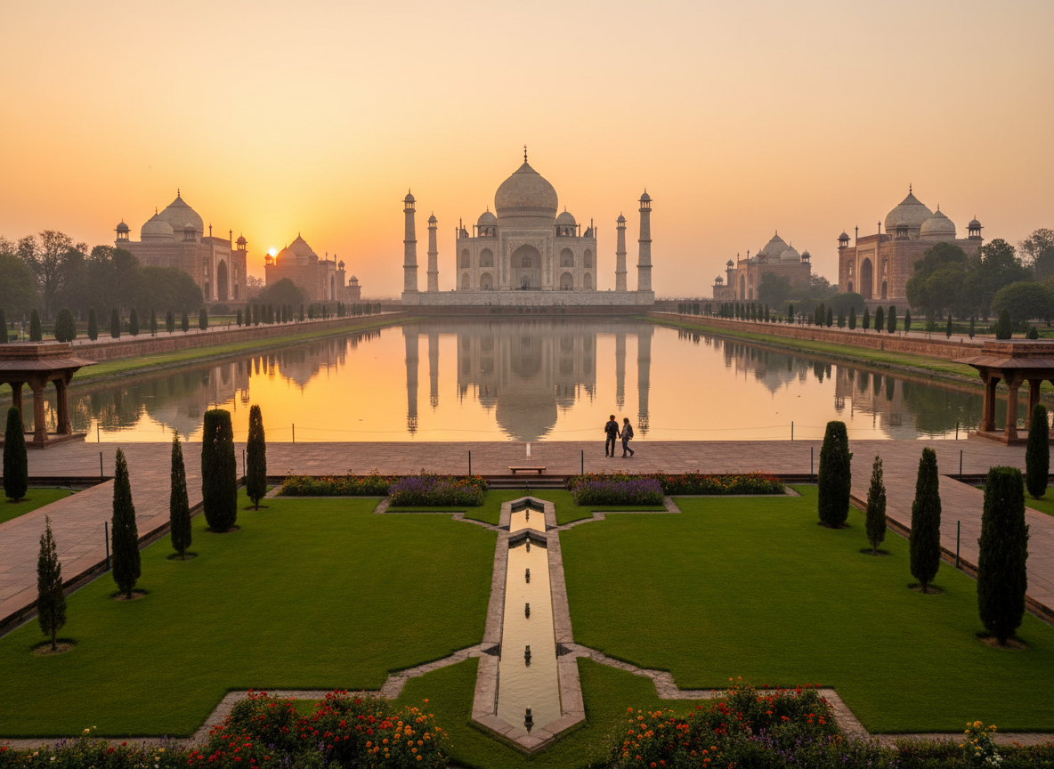 Mehtab Bagh - Garden with Taj Mahal view in Agra