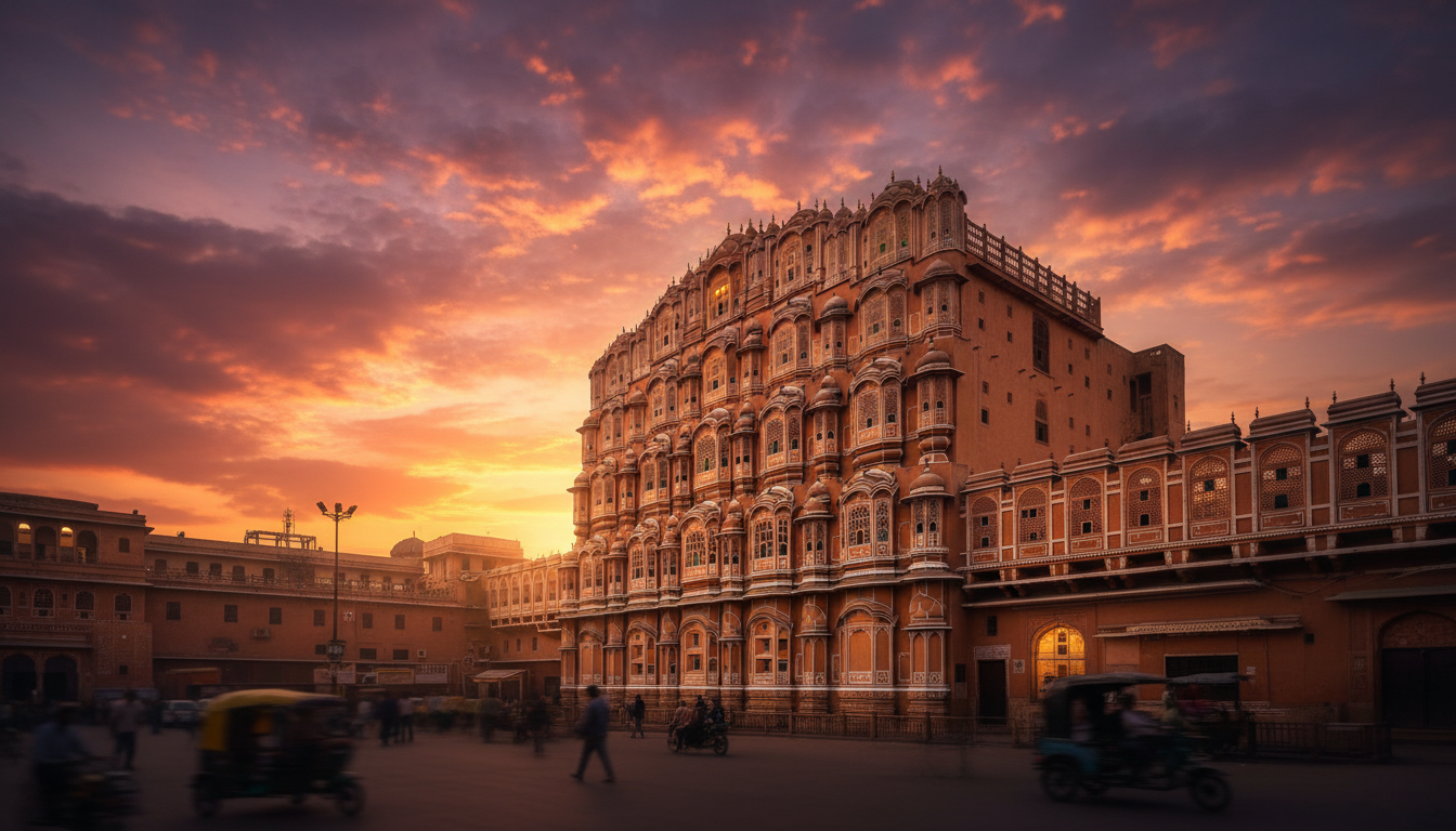 Hawa Mahal at sunset