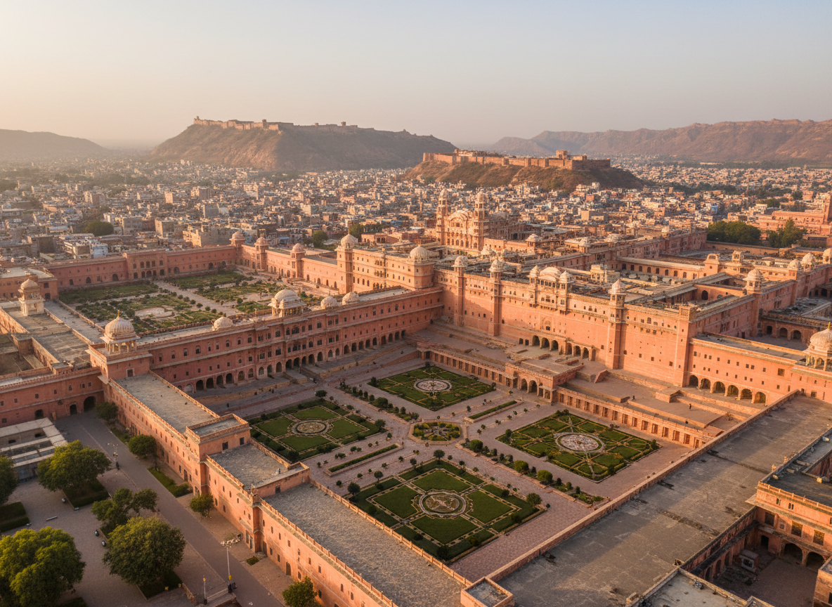 Aerial view of the City Palace complex