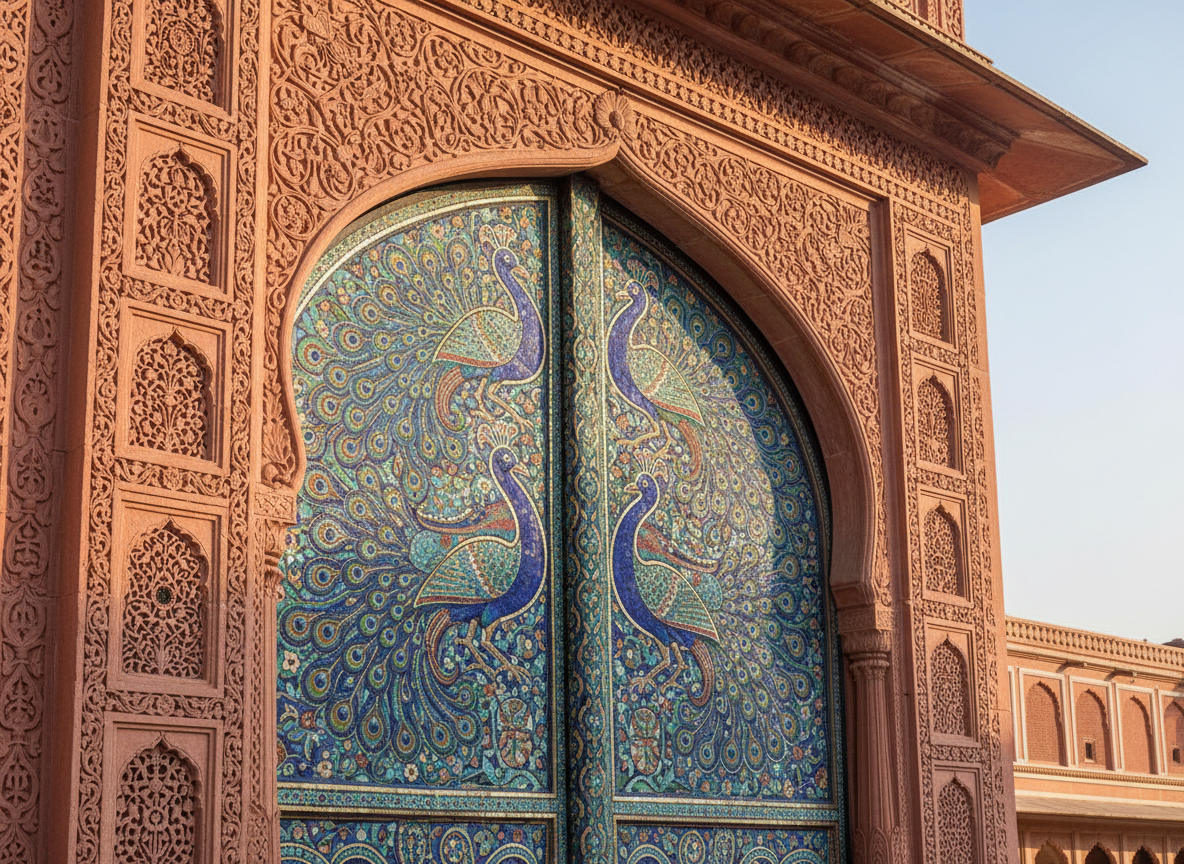 Peacock Gate detail at City Palace Jaipur