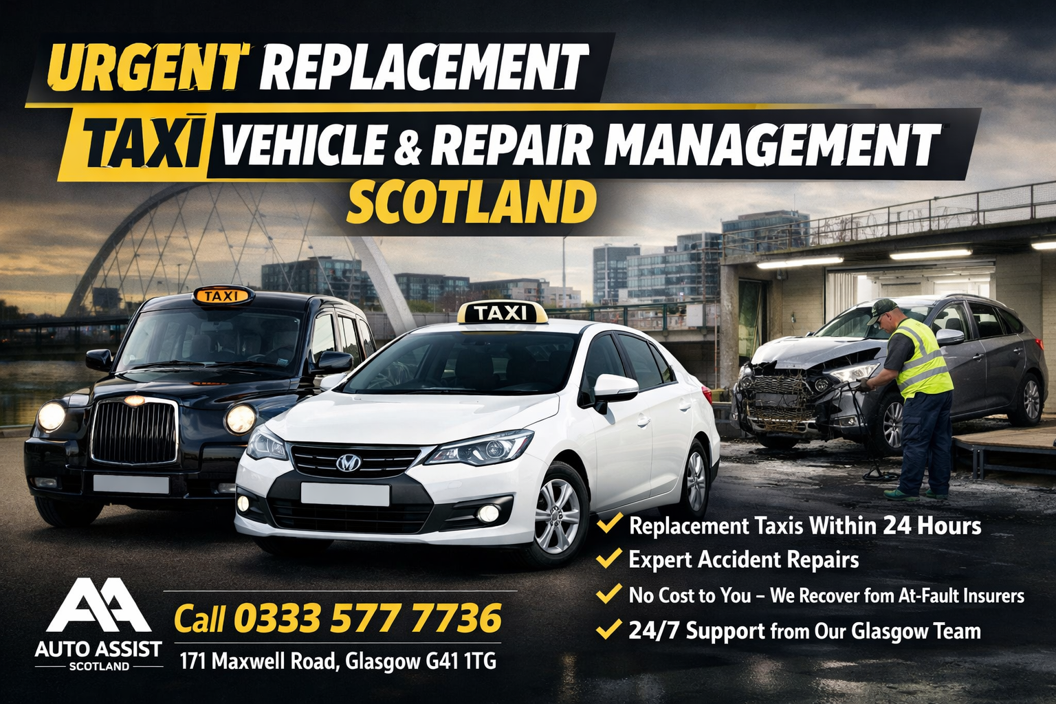 Urgent Replacement Taxi Vehicle & Repair Management Scotland