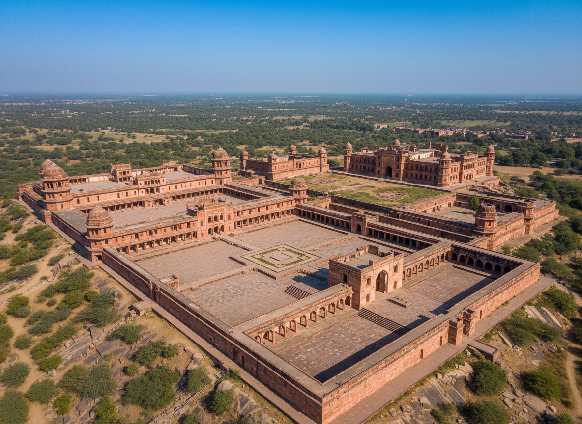 Aerial view of Fatehpur Sikri complex