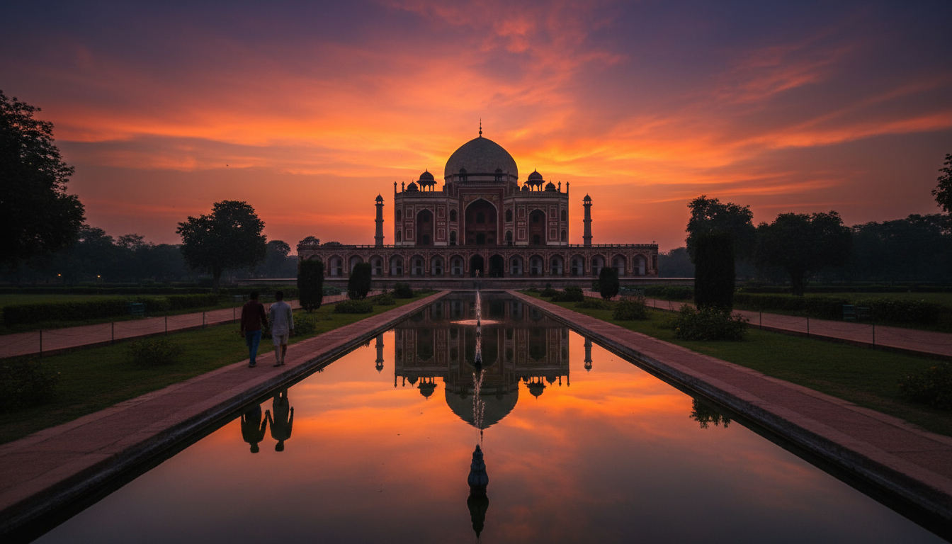 Humayun's Tomb at sunset