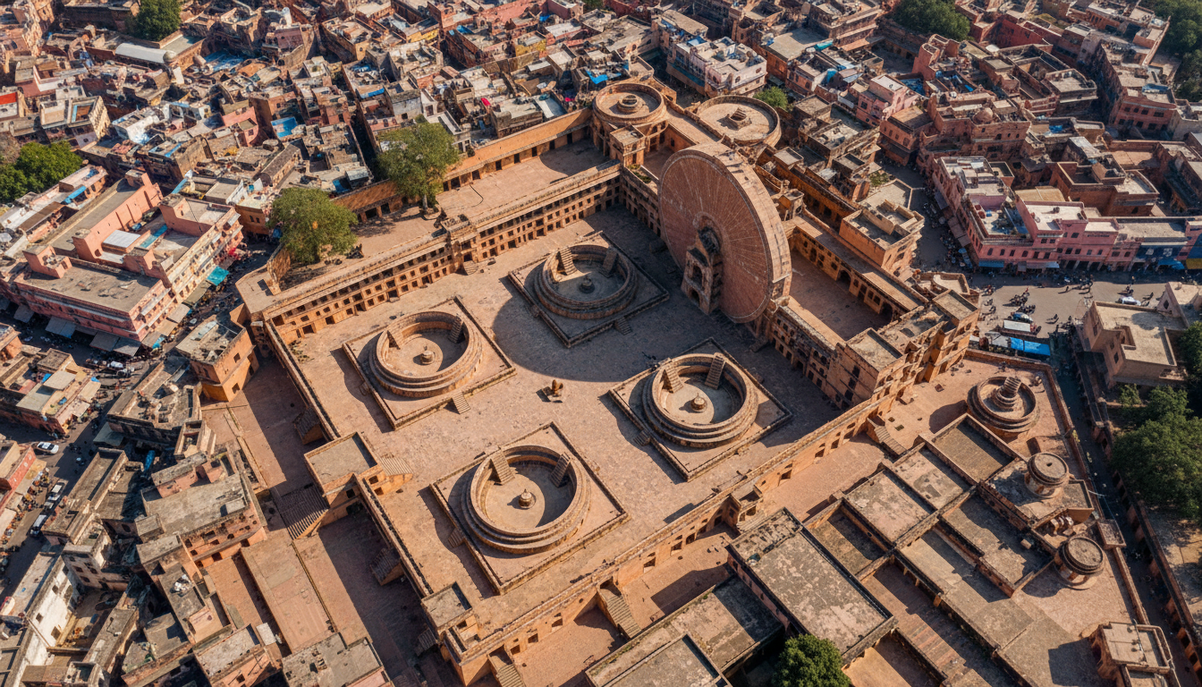 Aerial view of Jantar Mantar observatory
