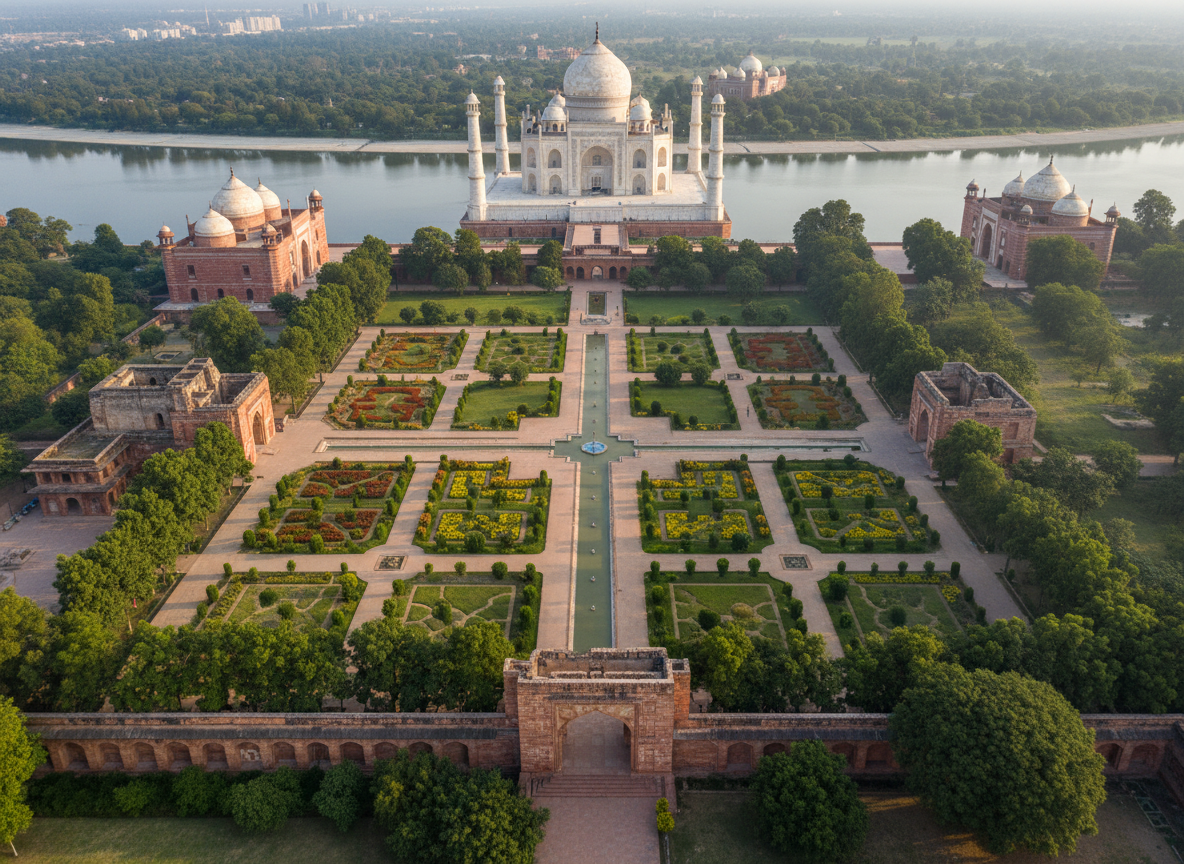 Aerial view of Mehtab Bagh complex