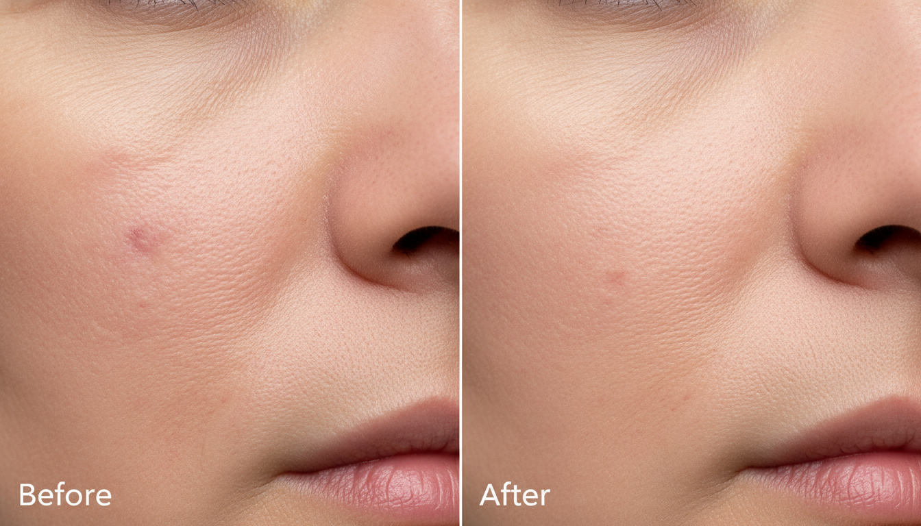 Before and after Acne Scars — Cheeks