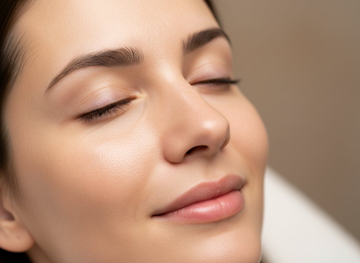 Before and after IPL photofacial results on full face showing reduced sun damage and even skin tone