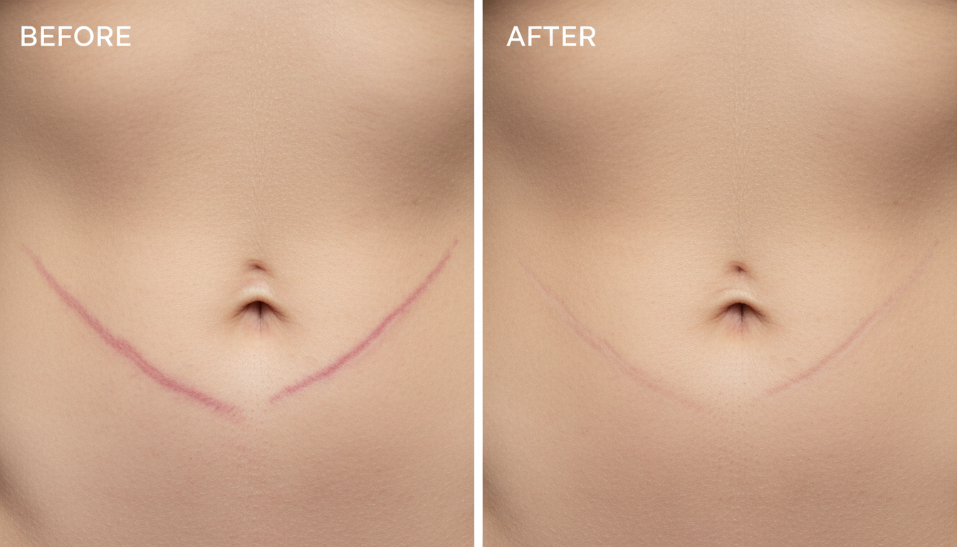 Before and after Stretch Marks — Abdomen