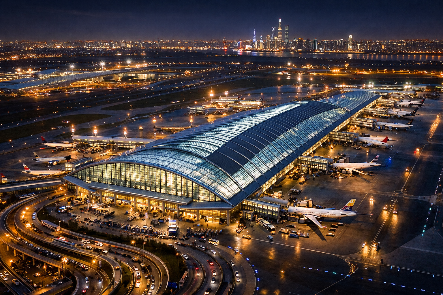 China Airport at night