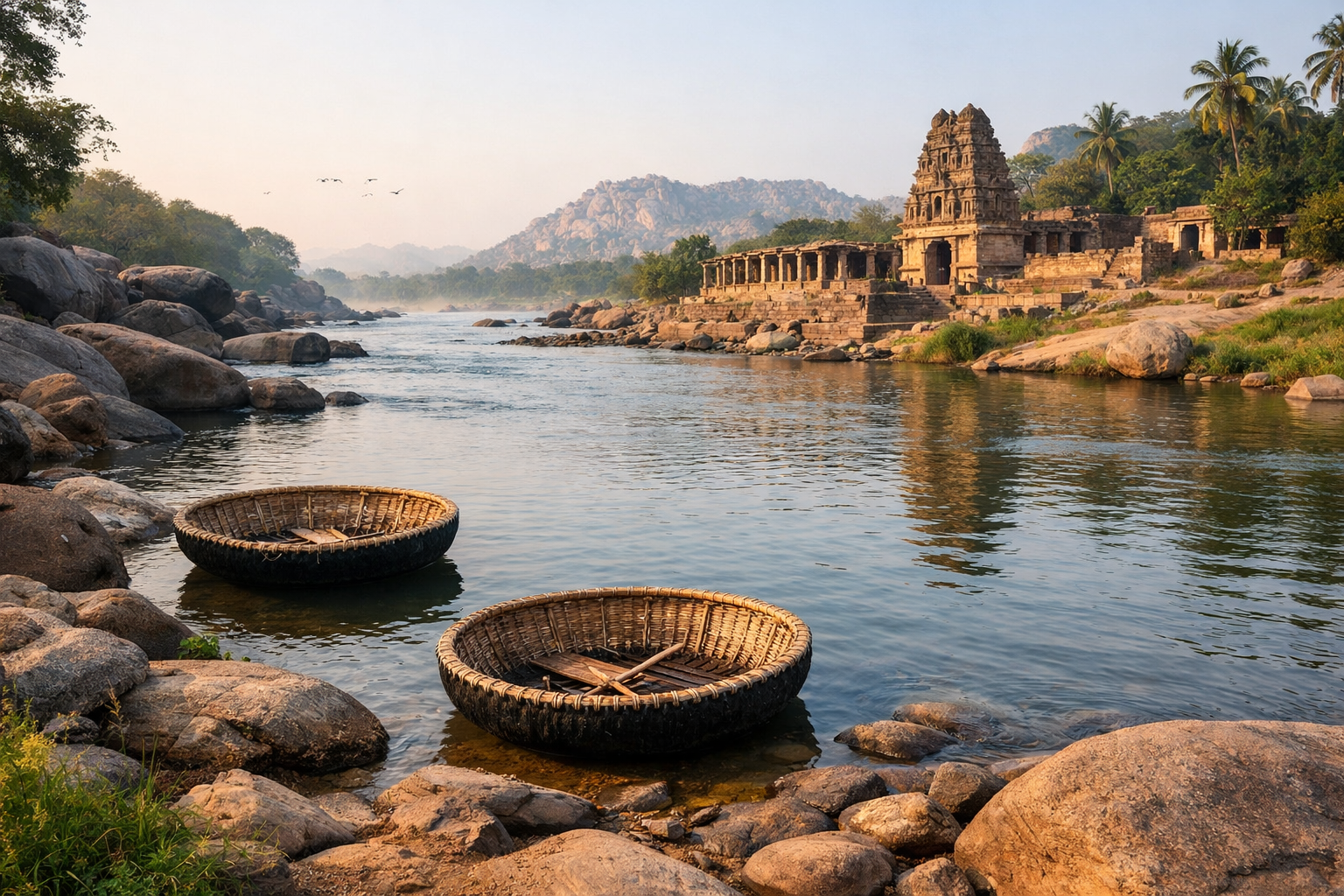 Tungabhadra River Coracle Ride Hampi