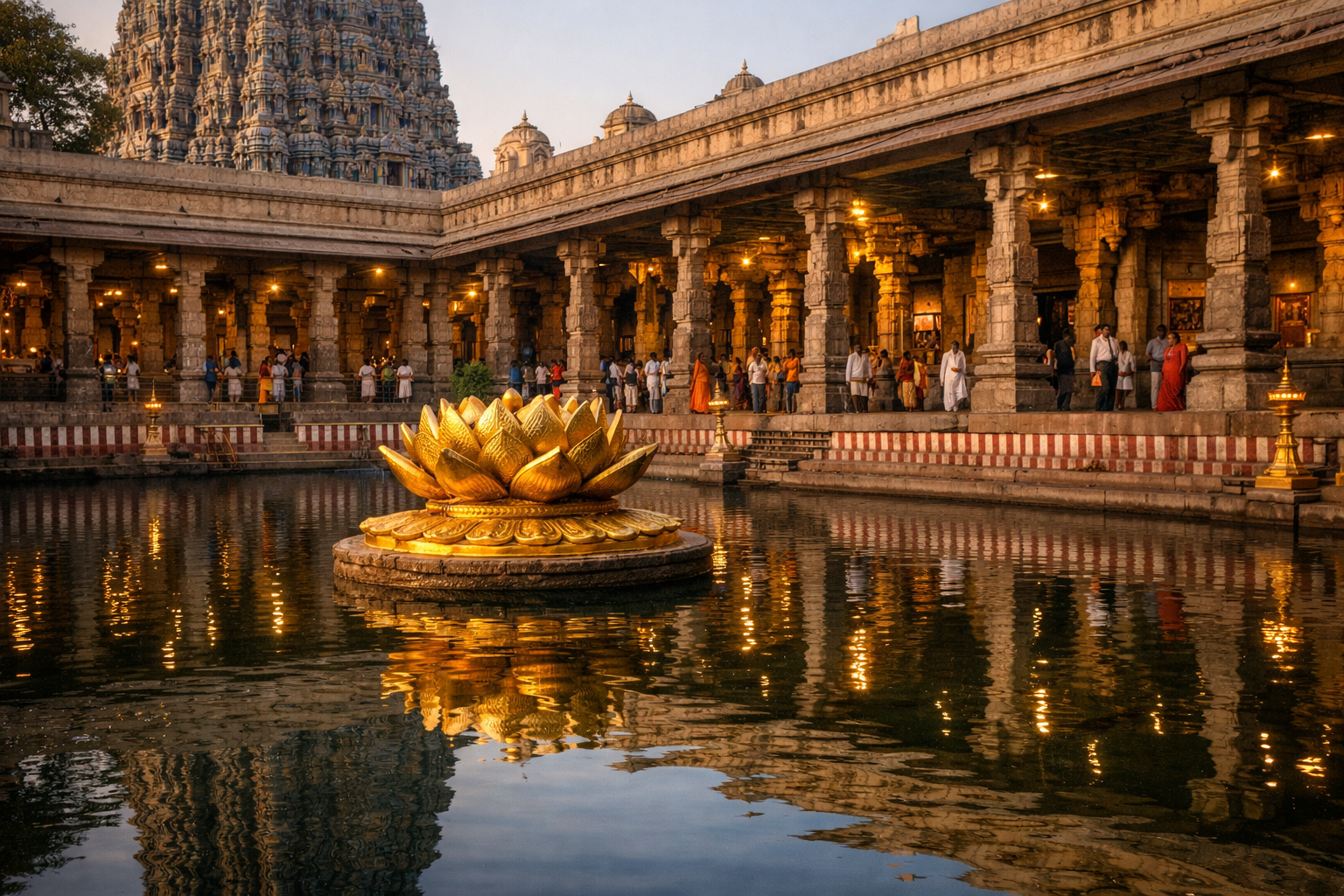 Meenakshi Temple Lotus Pond