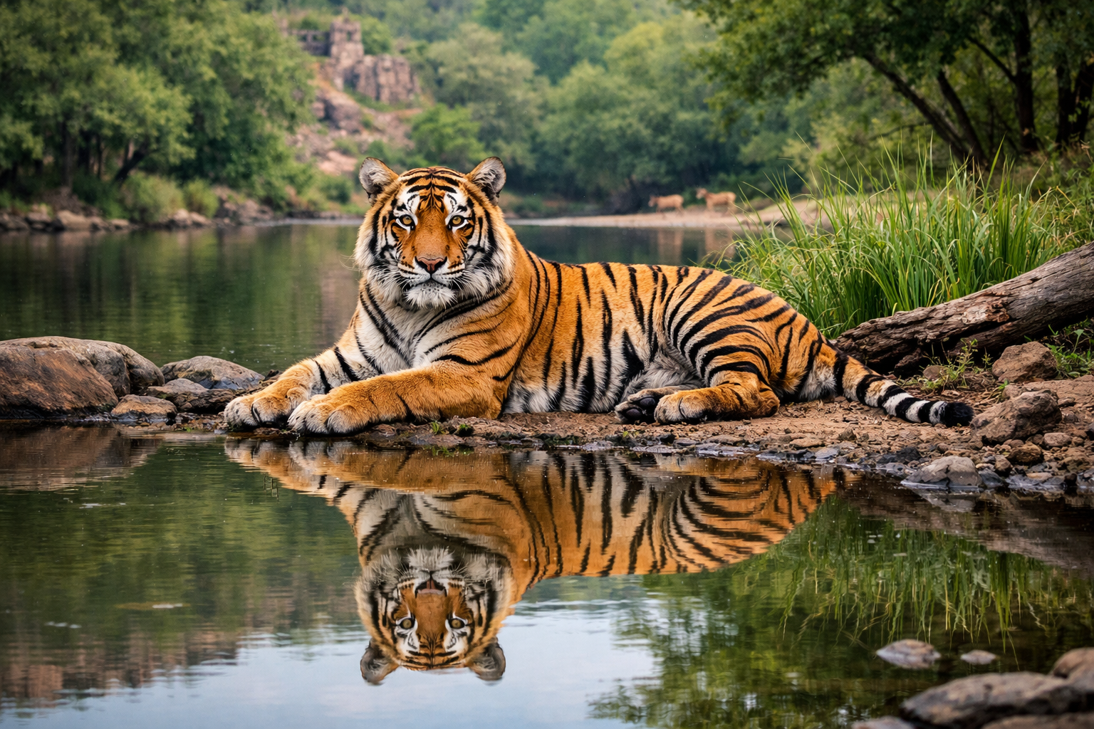 Tiger at Lake Ranthambore