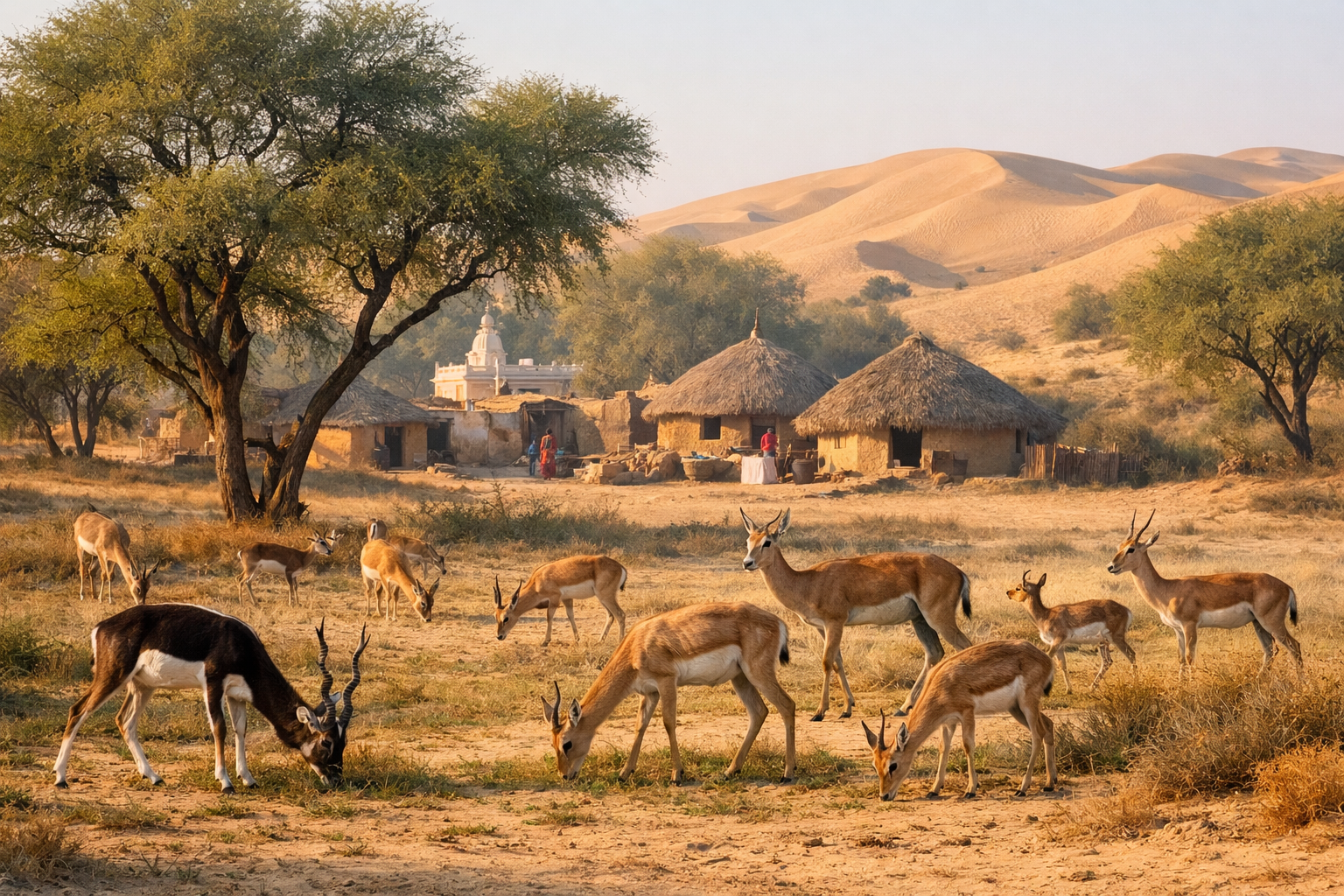 Blackbuck Wildlife Near Bishnoi Village