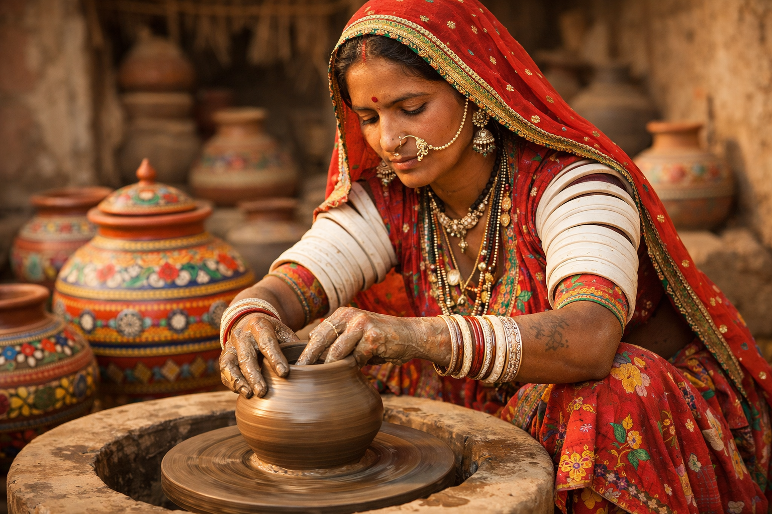 Bishnoi Pottery Artisan