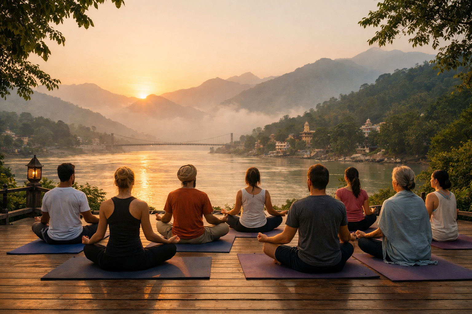 Yoga Session on Ganges Bank