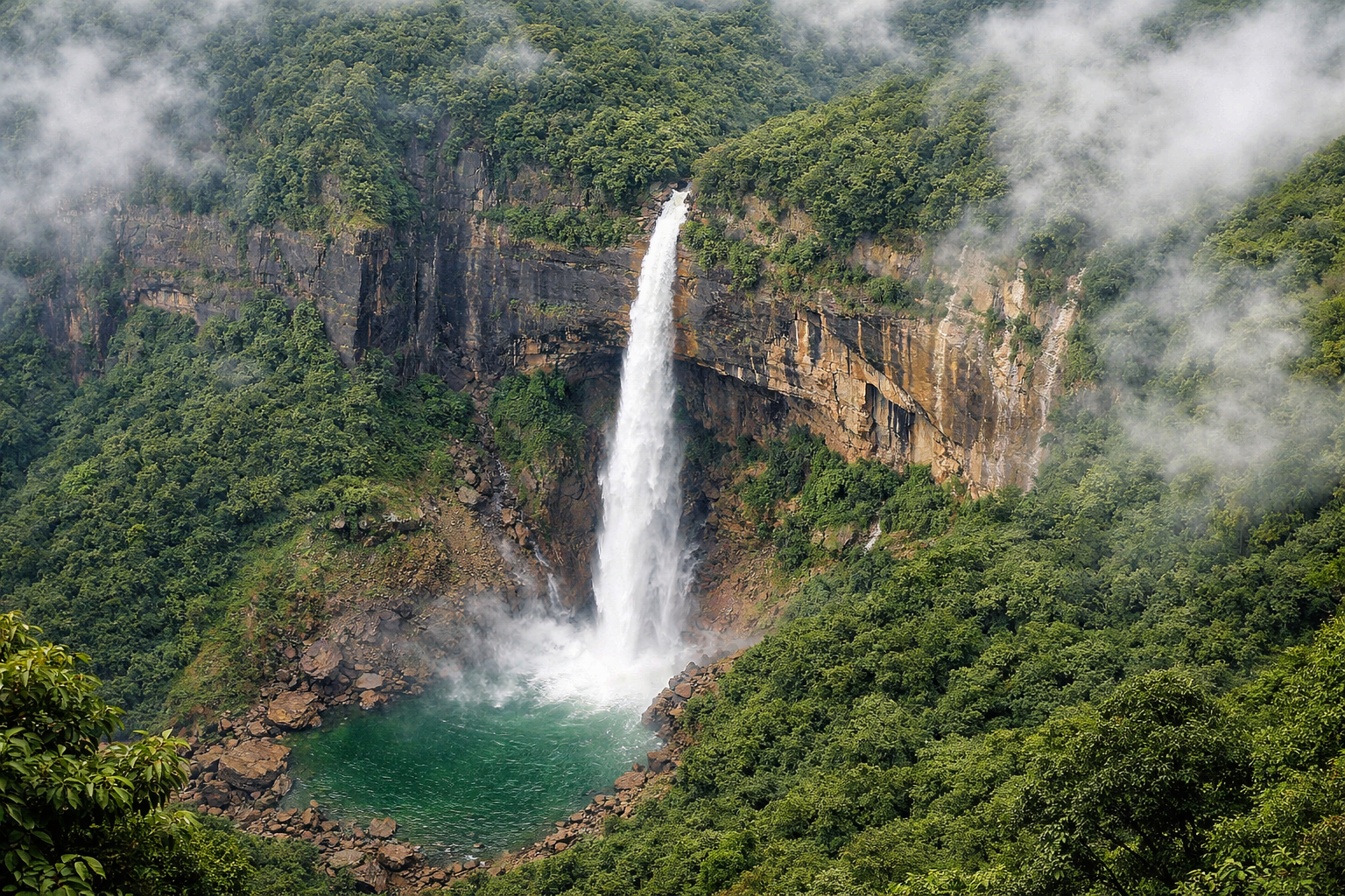 Nohkalikai Falls Cherrapunji