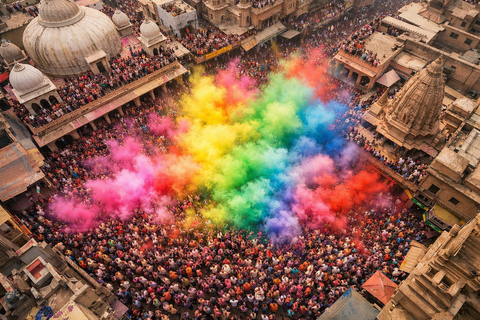 Holi Aerial Street Celebration