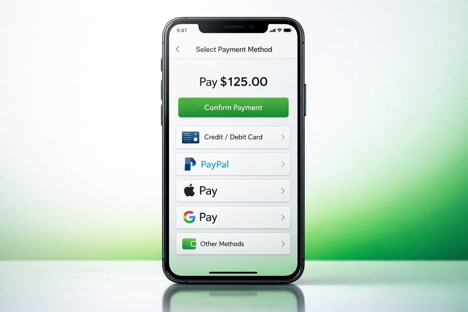 Opciones de pago disponibles