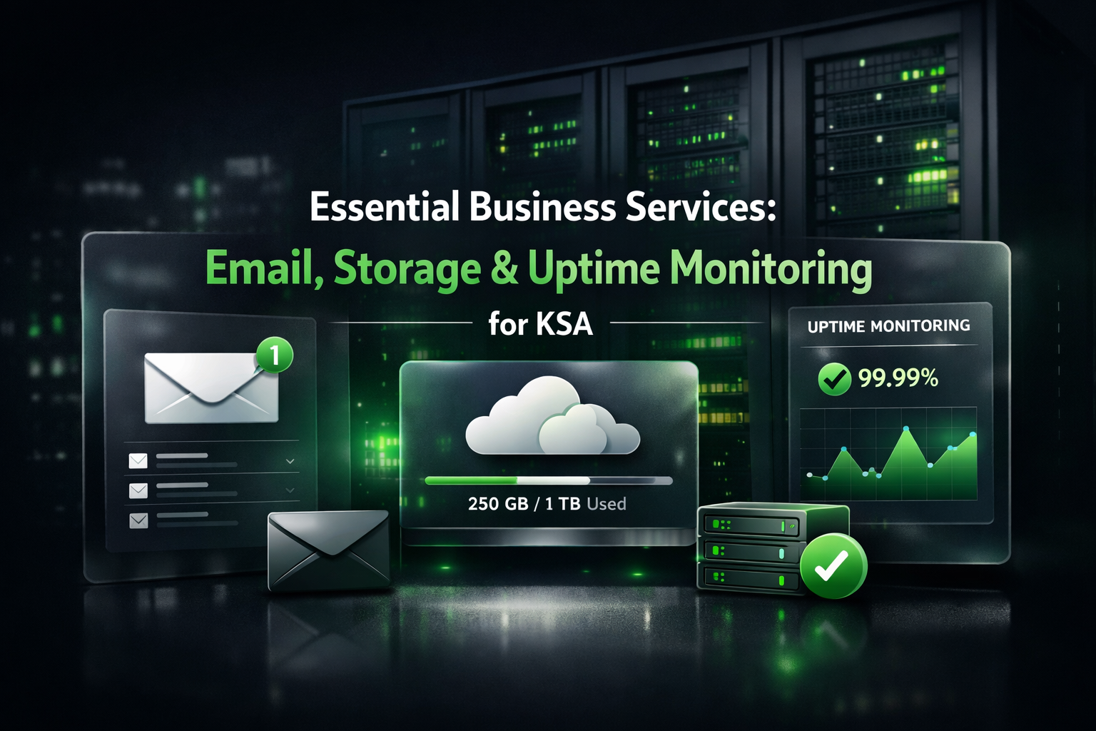 Essential Business Services: Email, Storage & Uptime Monitoring for KSA