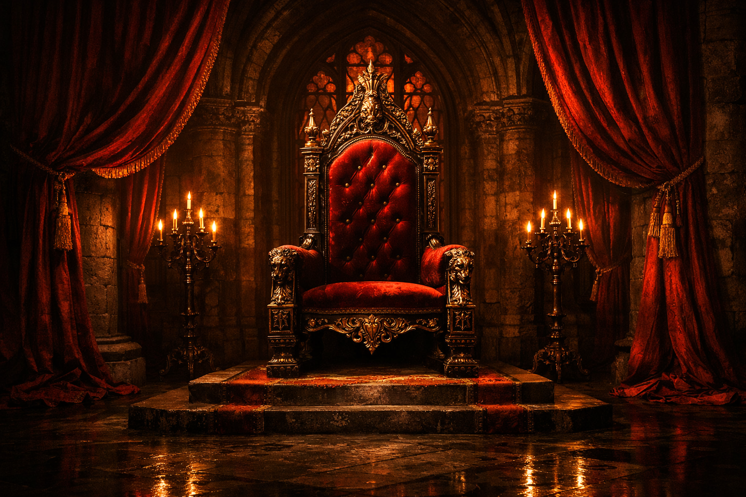 Dark throne room