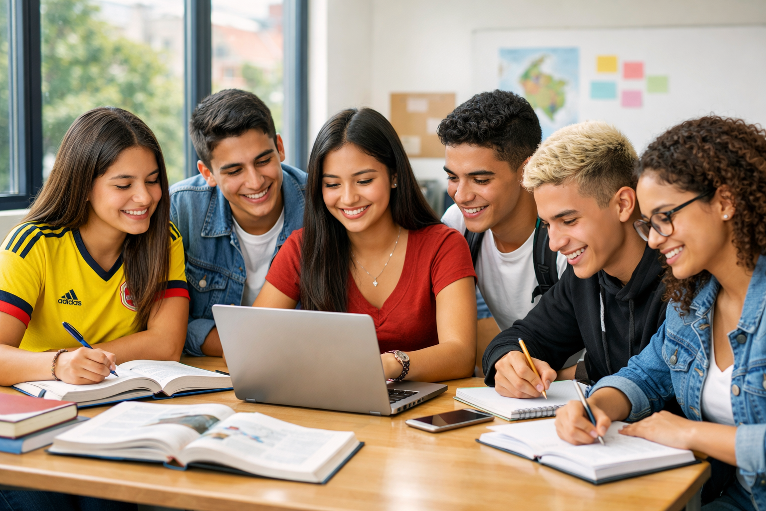 Estudiantes preparándose para el ICFES