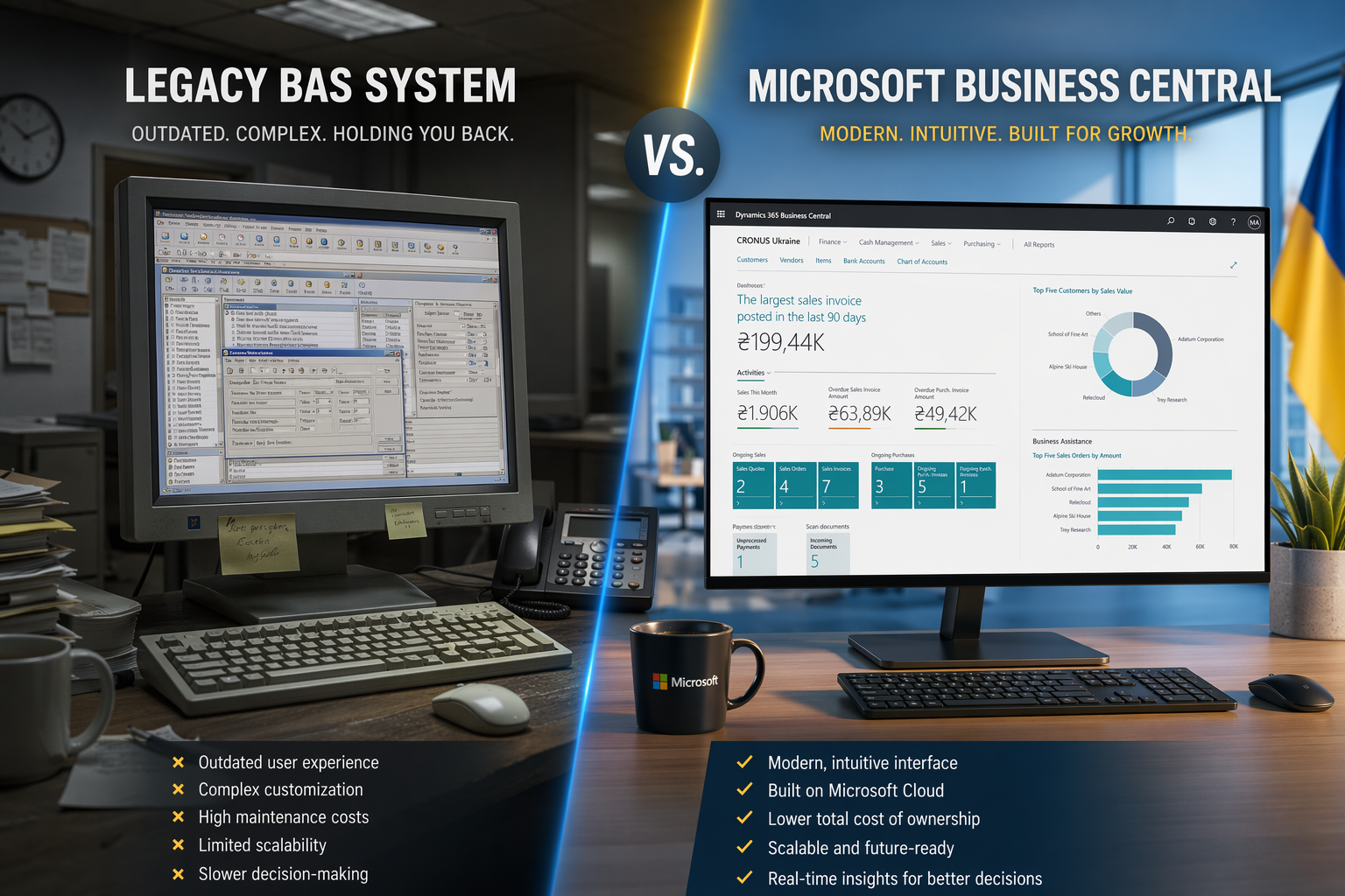 BAS vs Business Central: Порівняння для України 2026