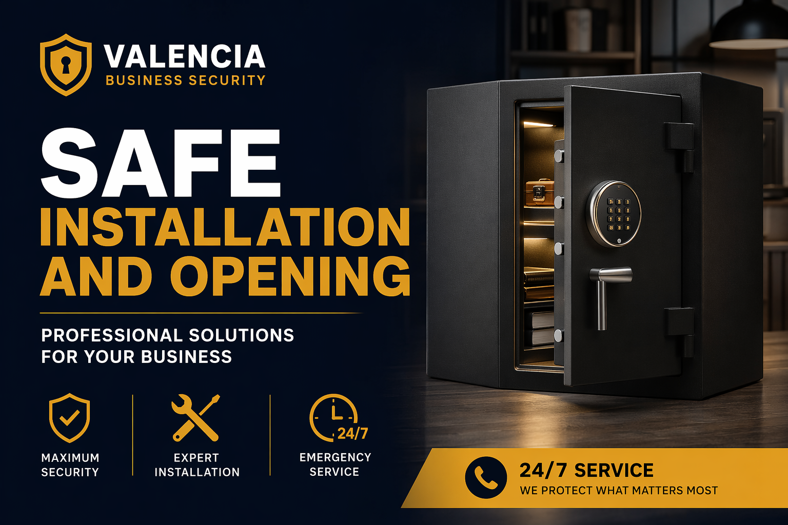 Seguridad Negocios Valencia: Instalación y Apertura de Cajas Fuertes