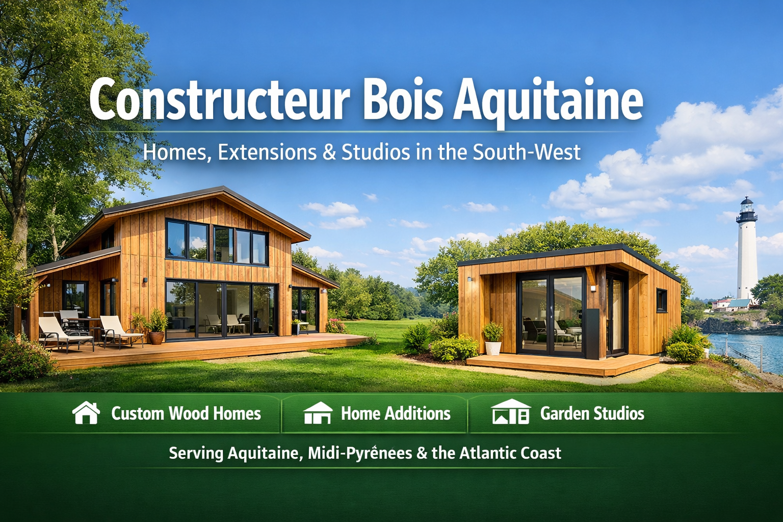 Constructeur Bois Aquitaine: Maisons, Extensions & Studios dans le Sud-Ouest