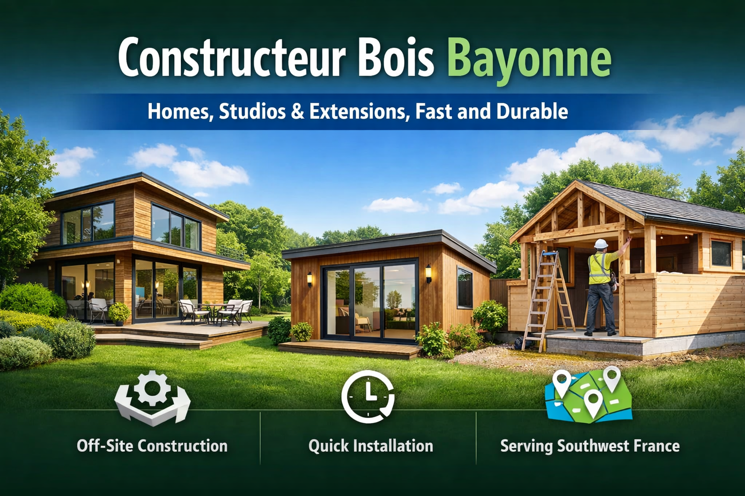 Constructeur Bois Bayonne: Maisons, Studios & Extensions, Rapides et Durables