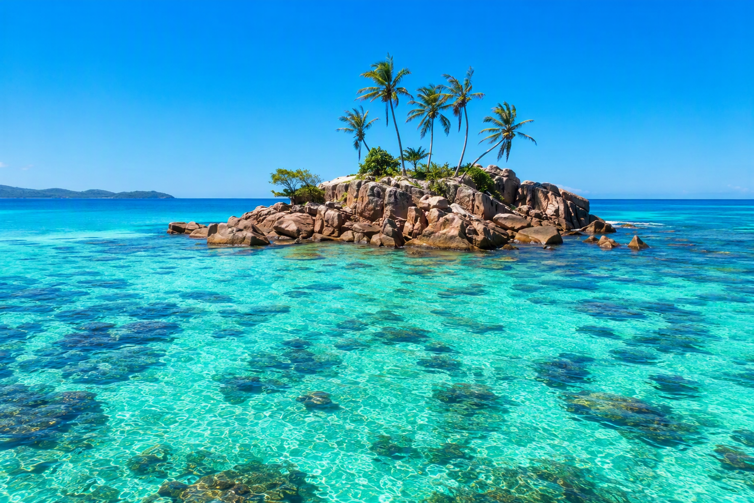 Snorkelling at St Pierre, Praslin Seychelles