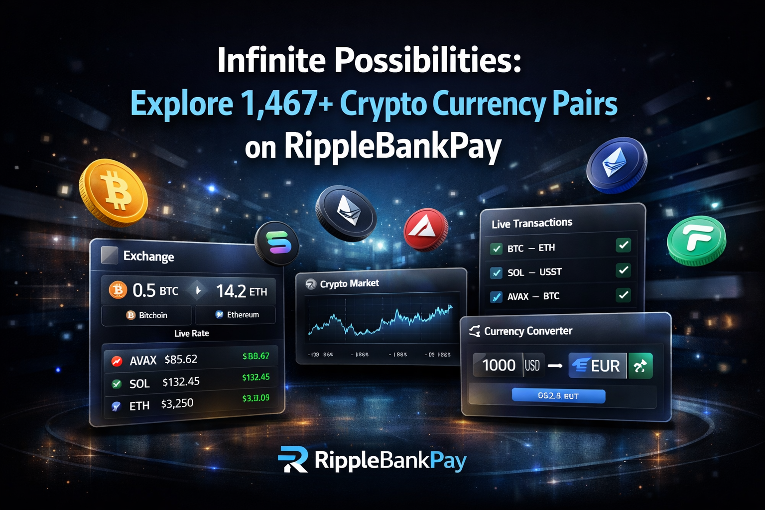 Infinite Possibilities: Explore 1,467+ Crypto Currency Pairs on RippleBankPay