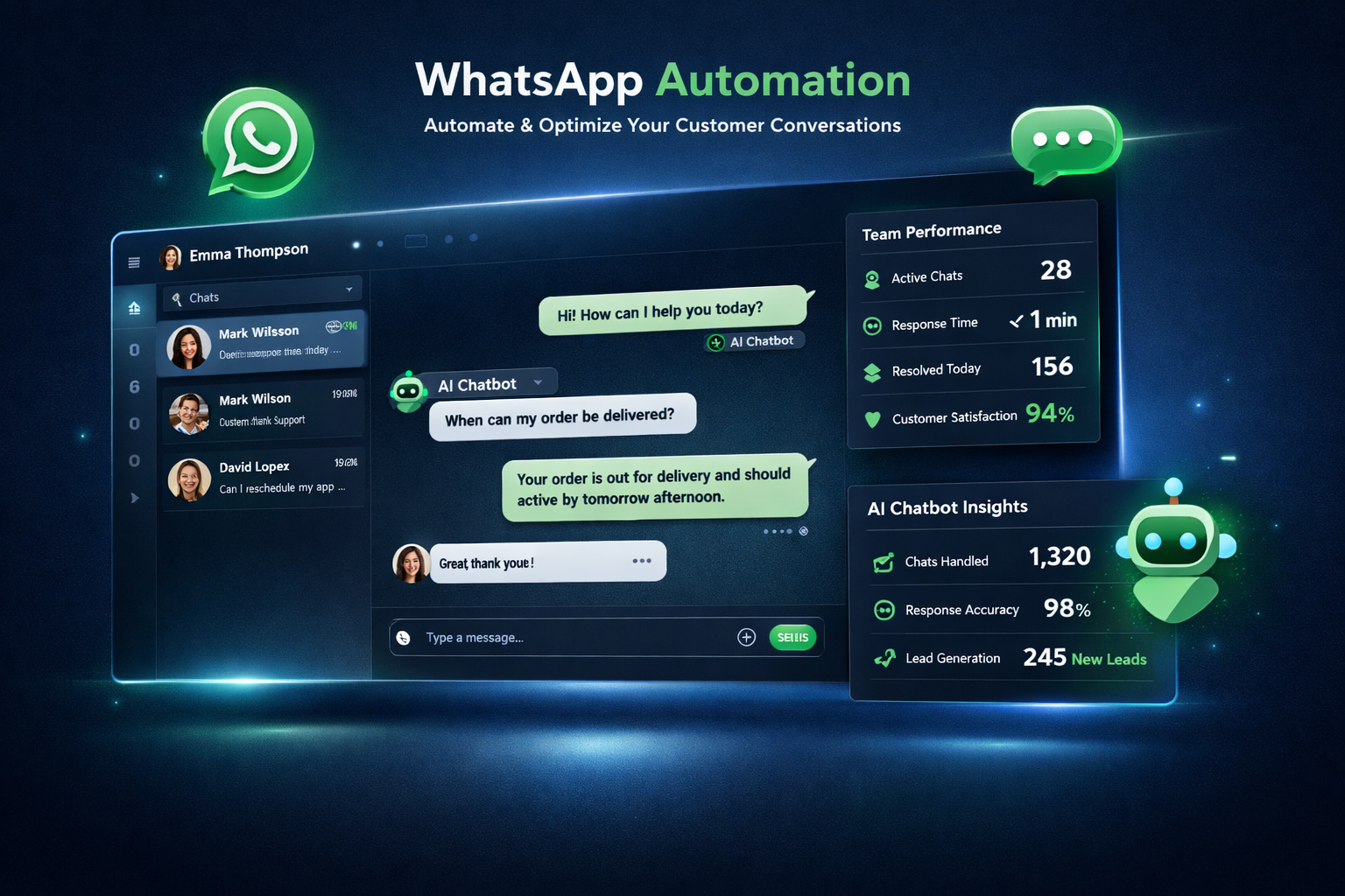 Dashboard omnichat Oade Chat