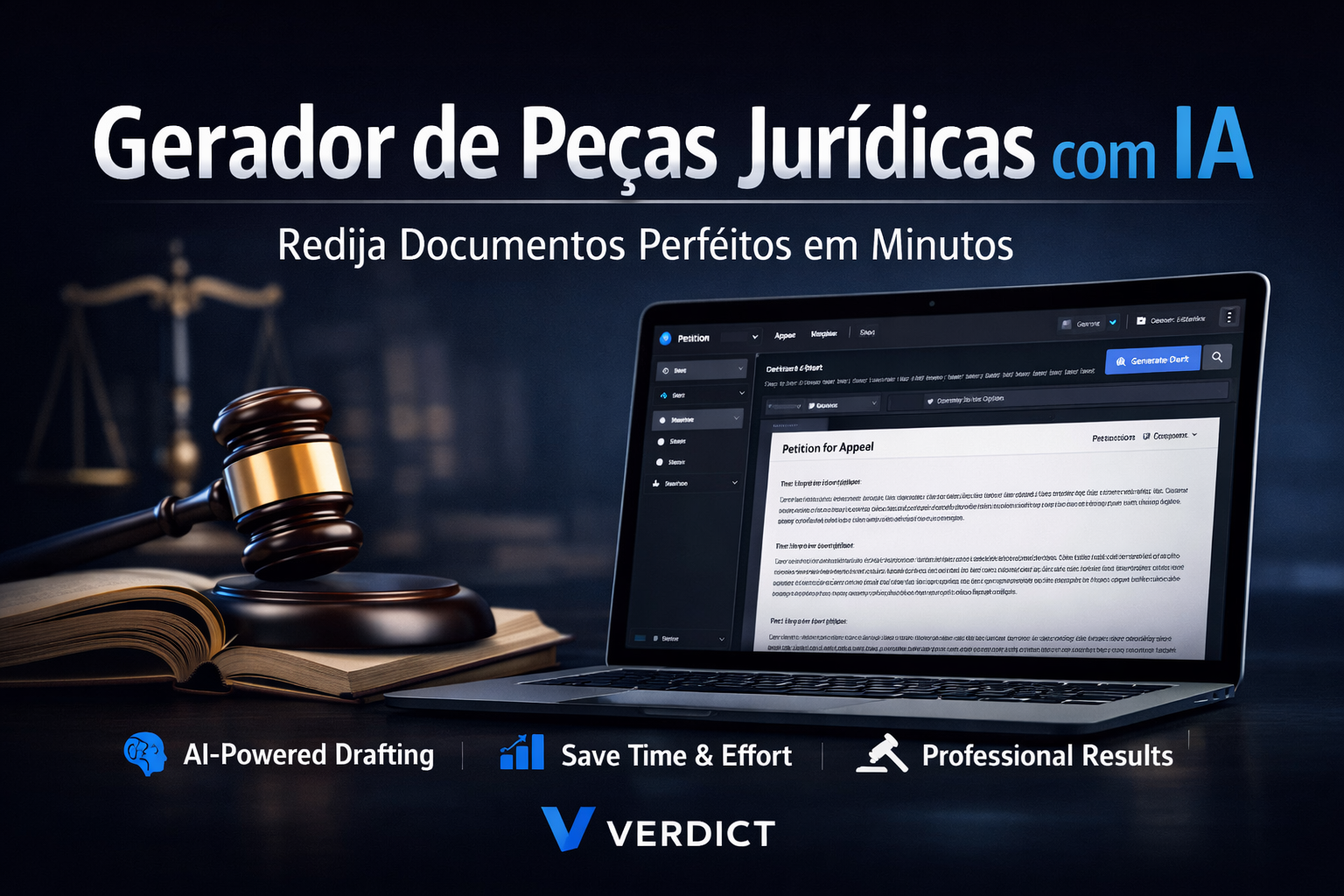 Gerador de Peças Jurídicas com IA: Redija Documentos Perfeitos em Minutos