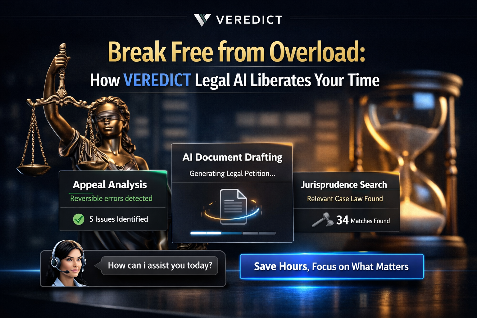 Chega de Sobrecarga: Como a IA Jurídica da VEREDICT Liberta Seu Tempo