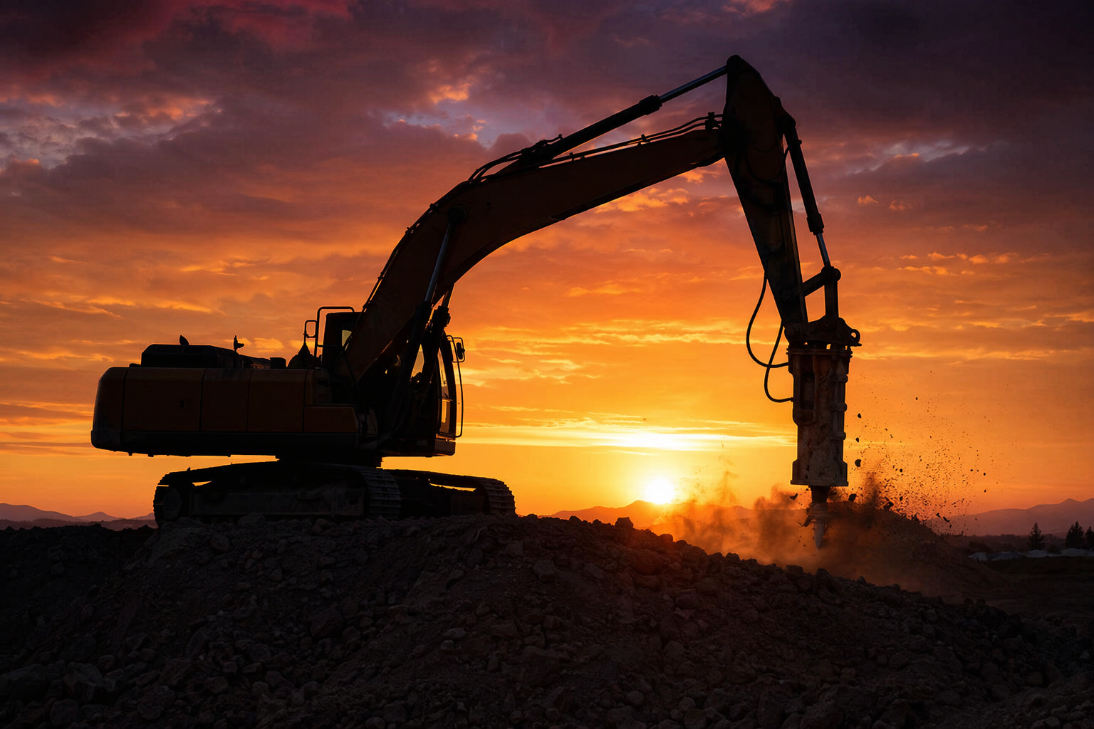 Construcción al Atardecer