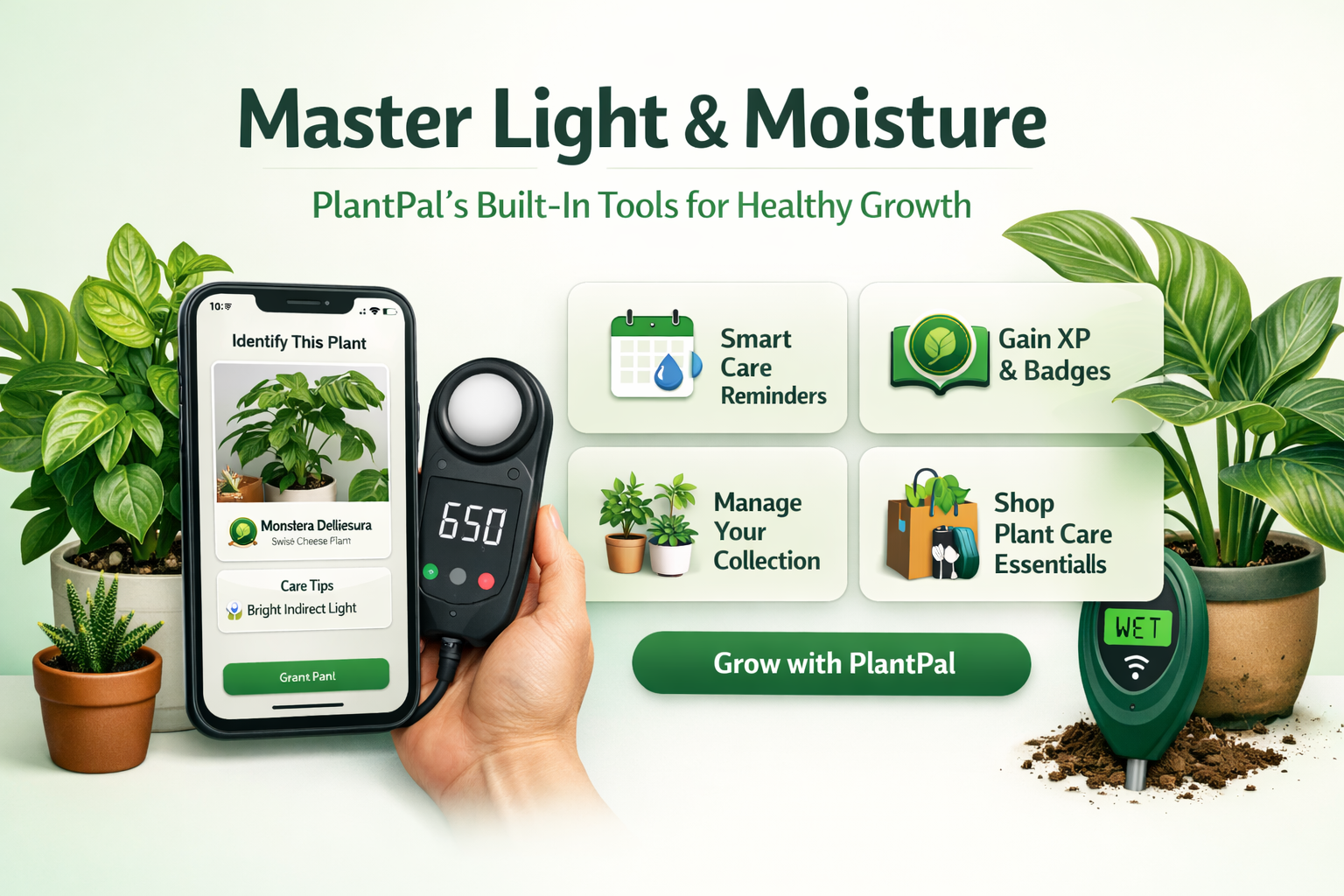 Master Light & Moisture: BenePlant's Built-in Tools for Healthy Growth
