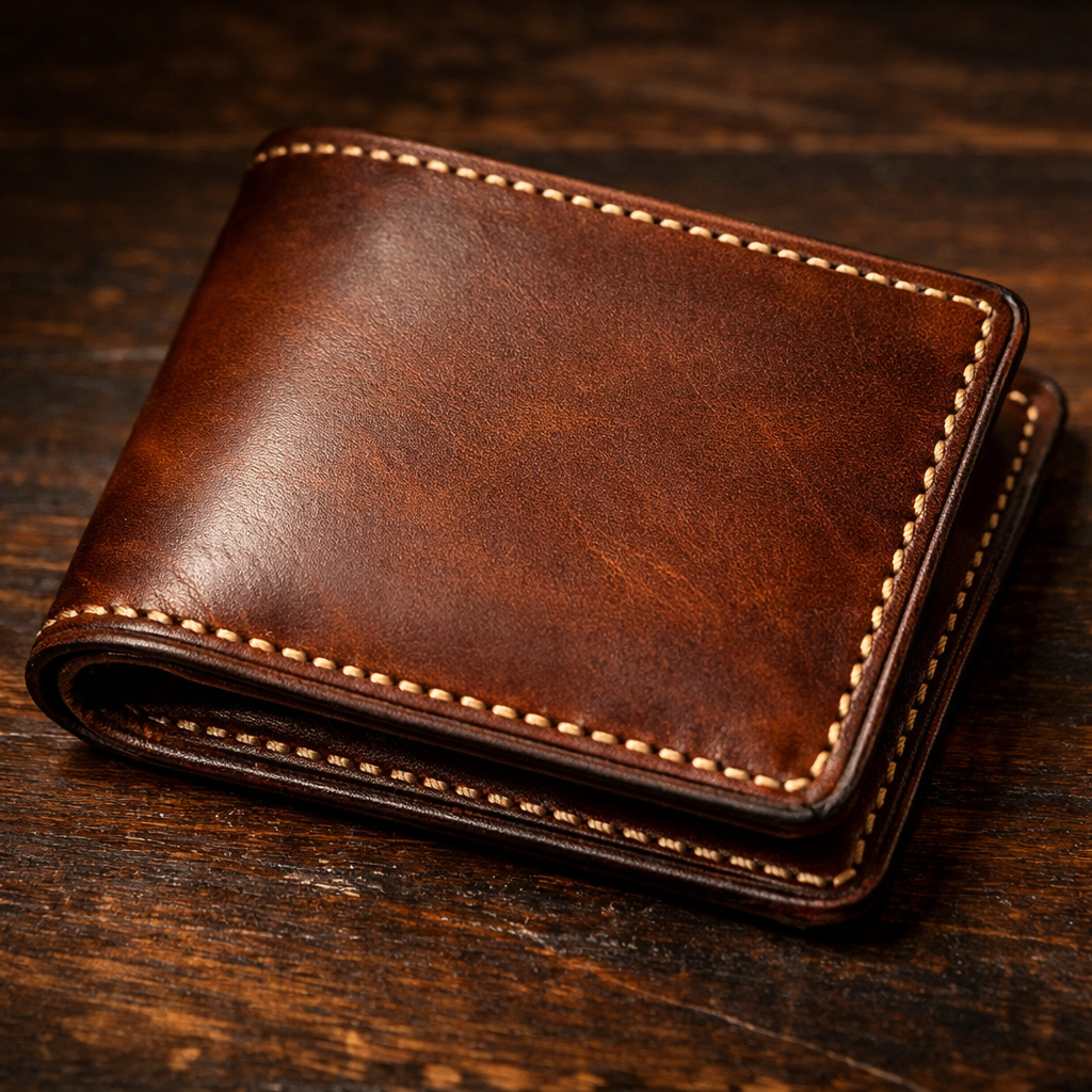 Beautiful finished handmade leather wallet