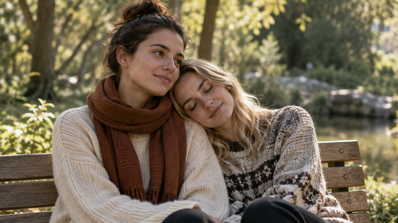 Two people sharing a moment together