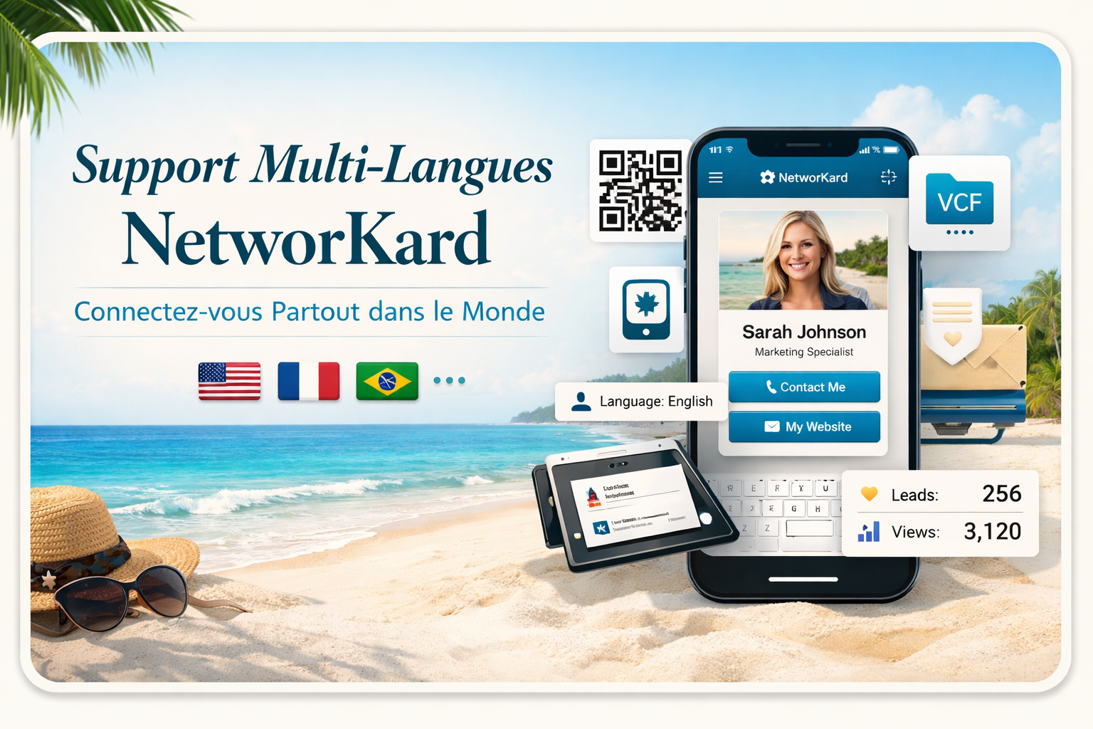 Support Multi-Langues NetworKard: Connectez-vous Partout dans le Monde