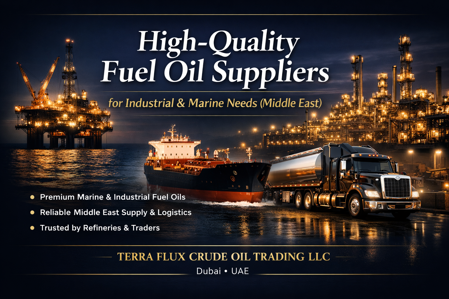 High-Quality Fuel Oil Suppliers for Industrial & Marine Needs (Middle East)