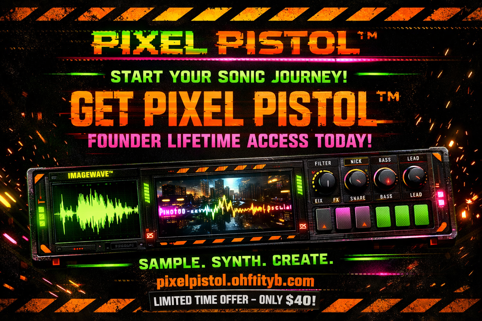 Start Your Sonic Journey: Get Pixel Pistol™ Founder Lifetime Access Today