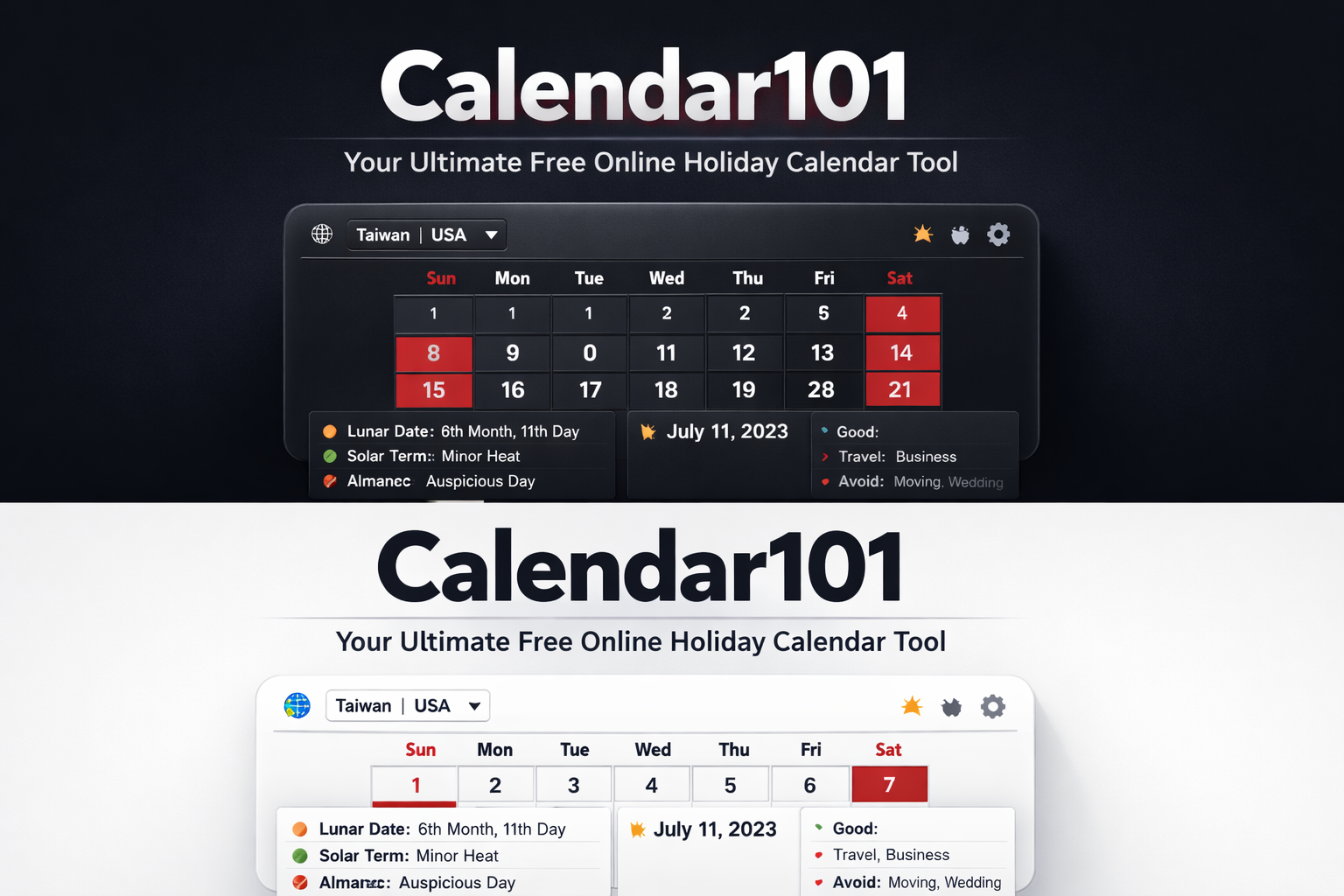 Calendar101: 您的終極免費線上公眾假期月曆工具